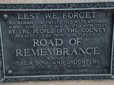 Road of Remembrance Marker in Wrightsville PA